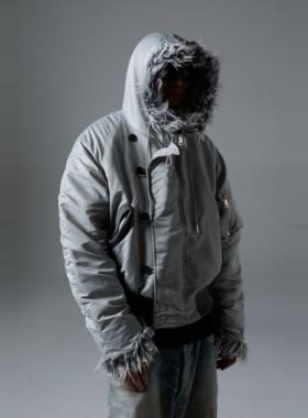 CROSSHAIR MA-1 Bomber 秋冬带毛连帽棉服外套 N2B夹克外套