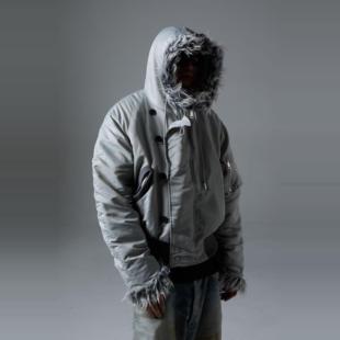 秋冬带毛连帽棉服外套 CROSSHAIR Bomber N2B夹克外套