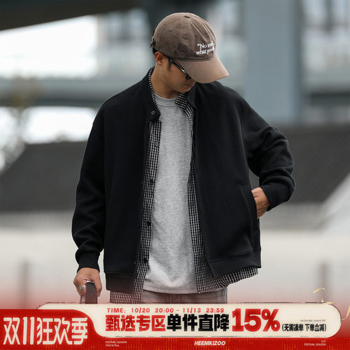 HEEMKIZOO格子拼接假两件外套潮
