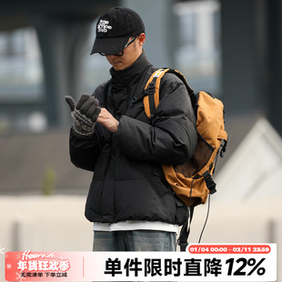 HEEMKIZOO日系复古立领羽绒服男冬季百搭棉衣简约宽松保暖外套潮