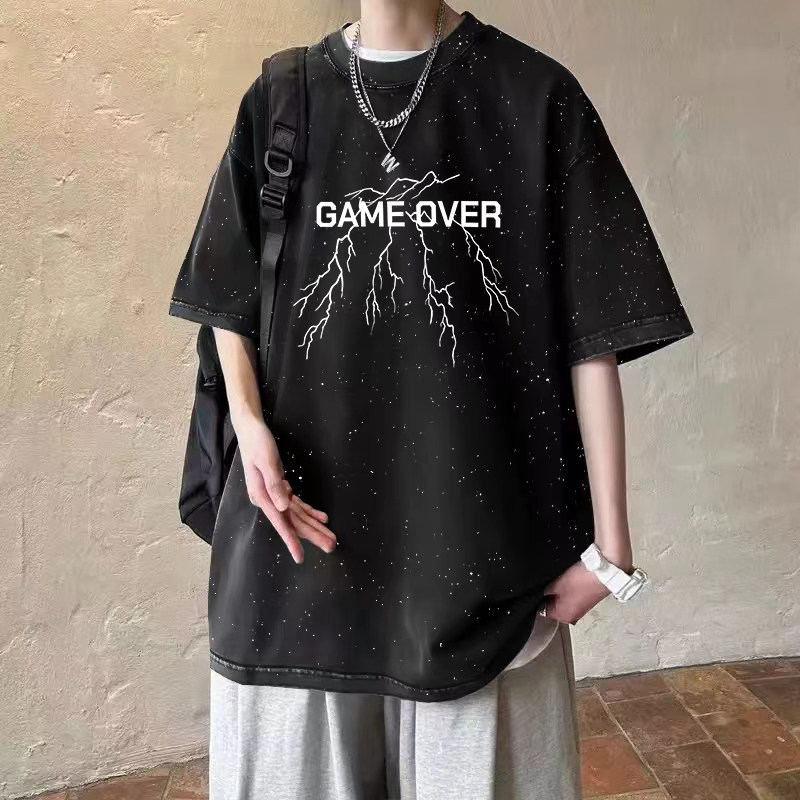 颖膝满天星短袖男款夏季美式潮牌图片