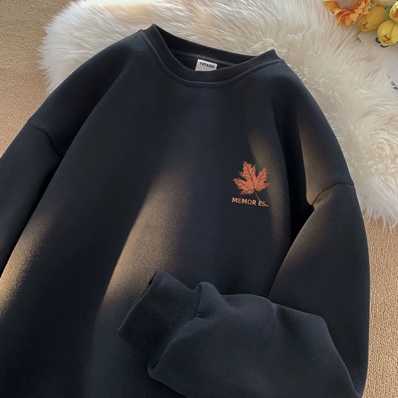 颖膝圆领卫衣男美式高街上衣外套