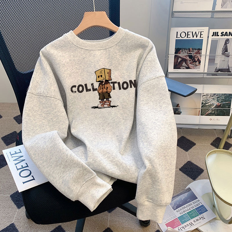 颖膝重磅圆领卫衣男春秋2024新款