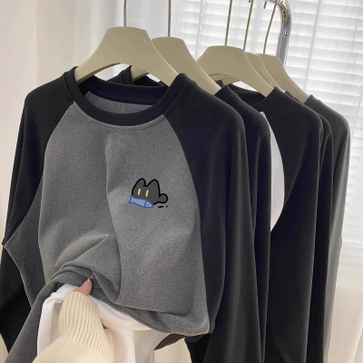 颖膝美式德绒打底衫男款秋冬季