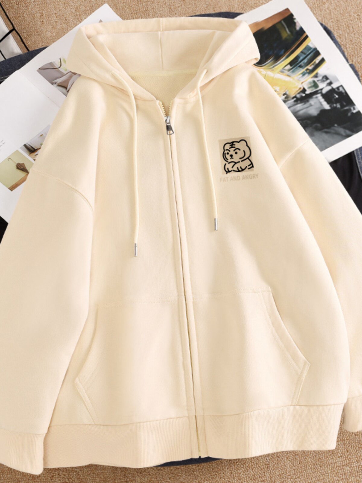 벨벳 두꺼운 지퍼 스웨터 남성 가을 겨울 2024 새로운 기능 트렌디 브랜드 특대 후드 가디건 재킷