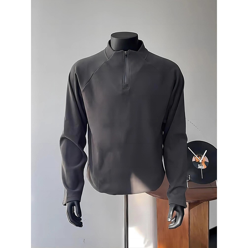 颖膝双面德绒打底衫男士秋冬季