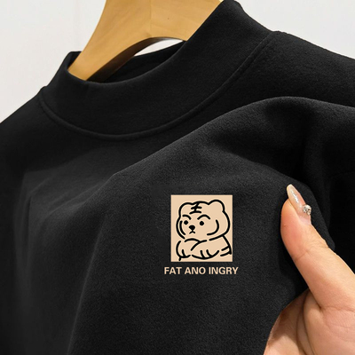 颖膝德绒打底衫男半高领保暖上衣