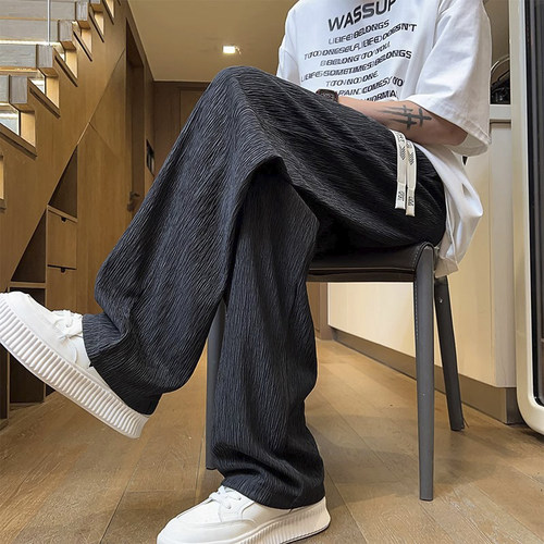 颖膝垂感冰丝速干裤子男夏季薄款