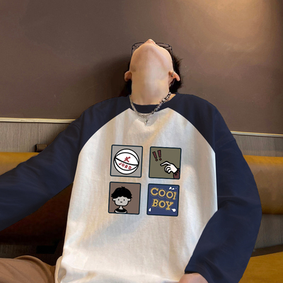 【纯棉面料】青少年撞色拼接长袖