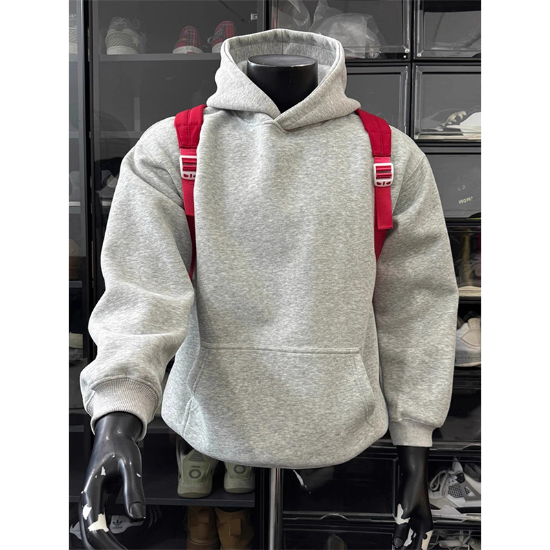 颖膝重磅美式加绒加厚卫衣男款