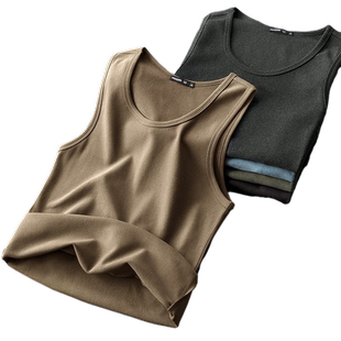 德绒无袖背心男士秋冬季2026新款加绒加厚保暖内穿马甲打底坎肩潮