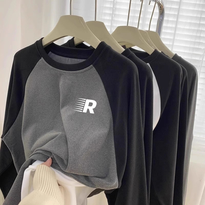 颖膝美式德绒打底衫男款秋冬季