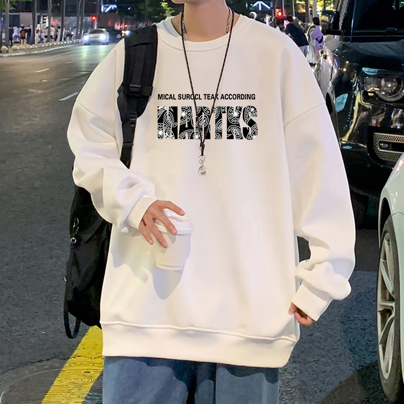 颖膝加绒卫衣男美式复古ins潮牌