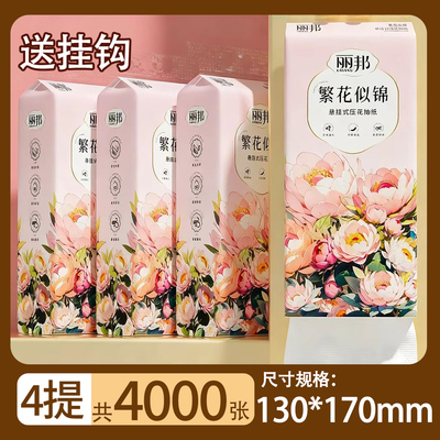 丽邦悬挂式抽纸巾家用提挂式平板卫生纸巾批发擦手纸面巾纸抽pd