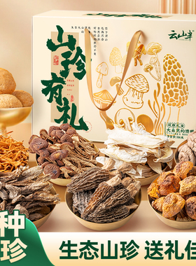 云山半山珍有礼菌菇礼盒松茸菌羊肚菌八种菌菇食材煲汤送人506g