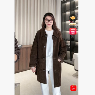 试穿M码 PY048 羊皮外套 衣长79 小恩专属