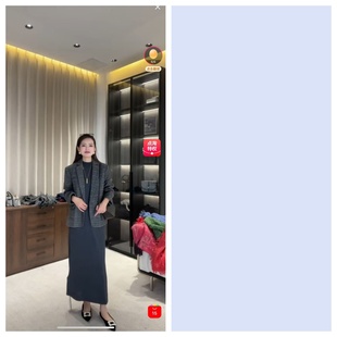 5552 翻领对格西装 小雪心选