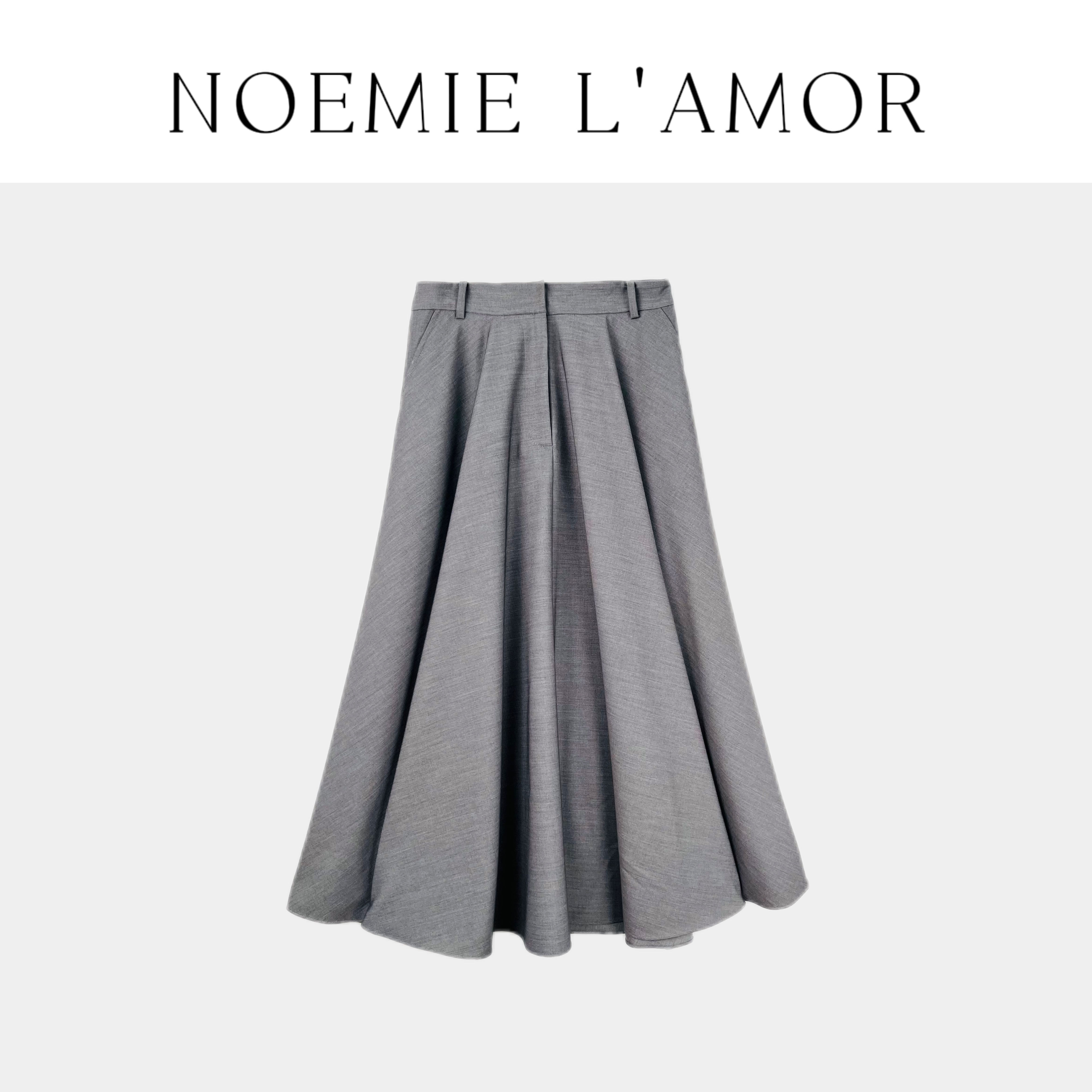 NOEMIE L'AMOR设计感极简休闲百搭羊毛混纺半身裙