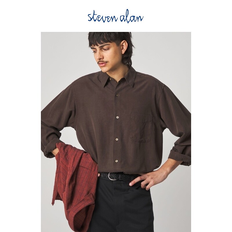 steven alan 2026春夏新品 男装  中长款翻领纯色长袖衬衫