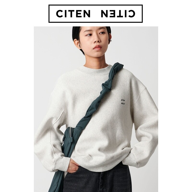 CITEN  女装 浅灰色时尚休闲卫衣