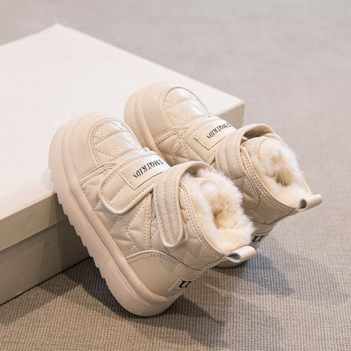 真皮女童雪地靴男童大棉鞋