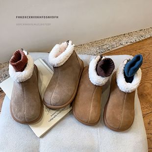 真皮女童鞋雪地靴加绒2025新款冬季儿童鞋子冬款加厚棉鞋女宝短靴