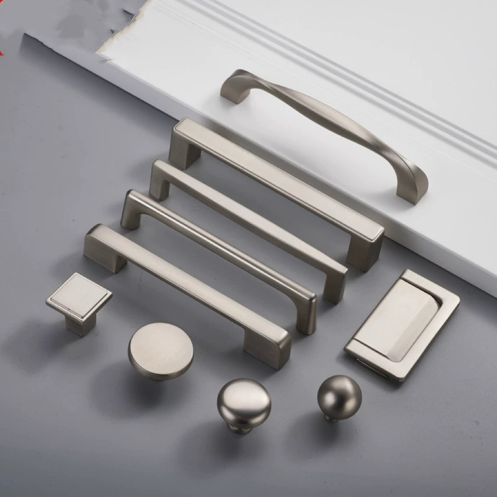 新中式衣柜门橱柜抽屉银拉丝拉手