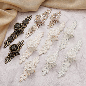 象牙白拉手欧式 烤漆柜门拉手现代玫瑰花家具把手单孔白色小把手