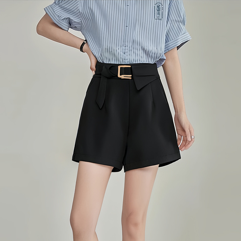 阔腿短裤女款夏季2025新款高腰辣妹热裤小个子显瘦休闲a字西装裤