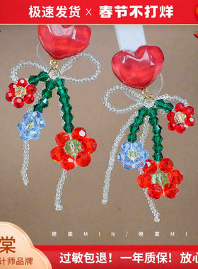 晚棠studio多巴胺波光绘画教学苏联文学群众耳环时尚饰品A005