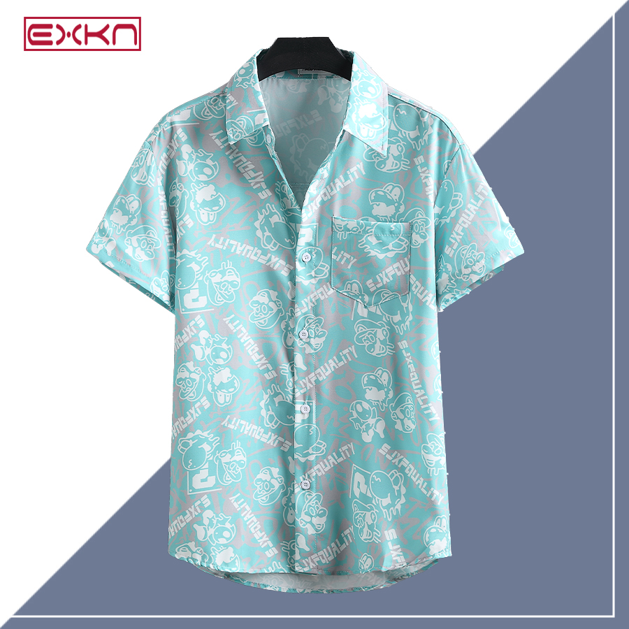 夏威夷花衬衫男泰国风餐厅短袖