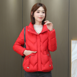 中年妈妈棉衣冬季 时尚 加厚显瘦外套棉袄 2025新款 羽绒棉服女短款