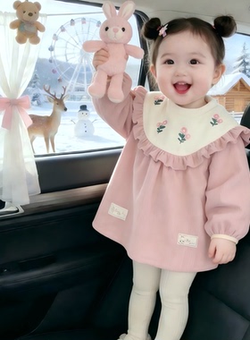 罩衣2026新款防水外穿加厚灯芯绒冬春长袖围裙女儿童护衣围兜洋气