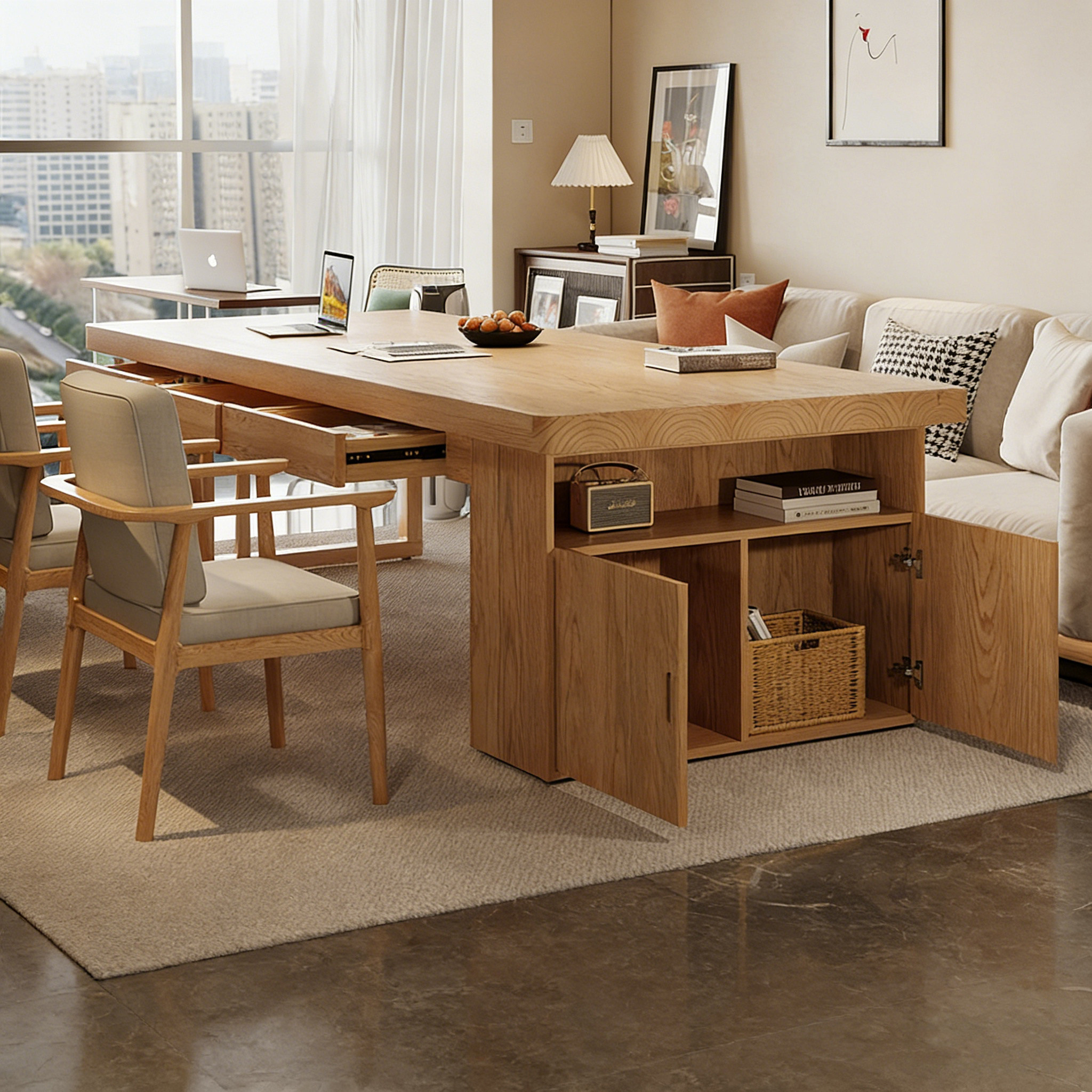 全实木大长书桌去客厅化写字桌一体餐桌带抽屉办公书法桌家用书桌,住宅家具,书桌,淘宝优惠券,粉丝福利购,淘宝优惠卷