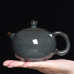 家用 青瓷茶壶单壶陶瓷全手工泡茶壶哥窑铁胎西施壶单人茶具小套装