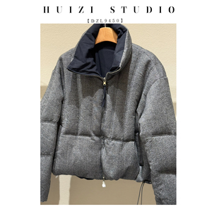 高定25秋冬新款!双面穿100%绵羊毛~鹅绒保暖鹅绒服一衣两穿!