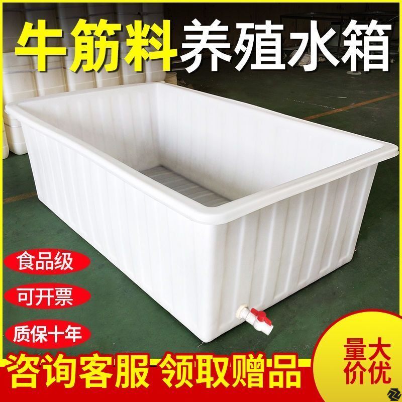 养殖牛筋水箱塑料加厚带排水大号养鱼龟储水带盖长方形泡瓷砖专用