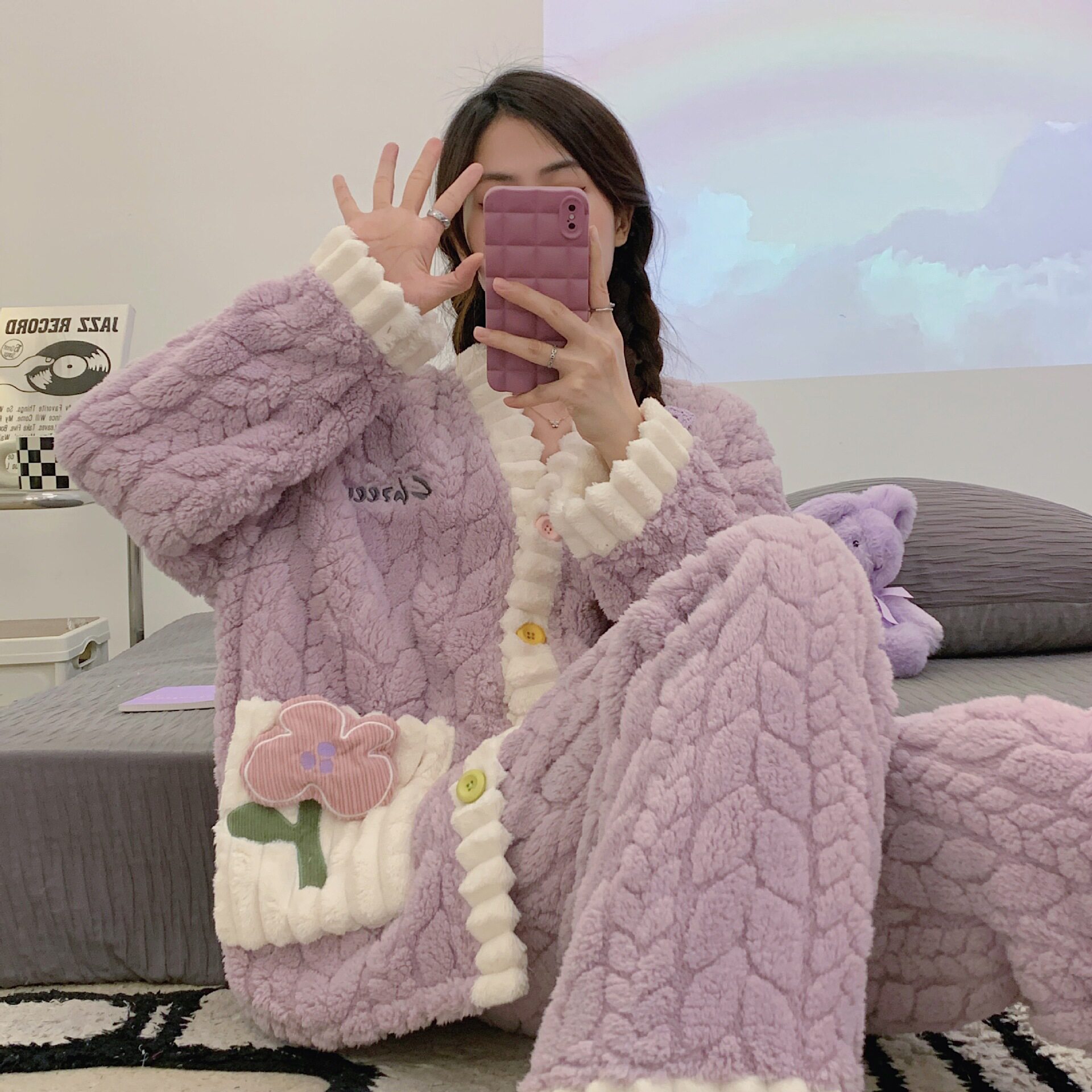 2024新款珊瑚绒睡衣冬季女款加绒