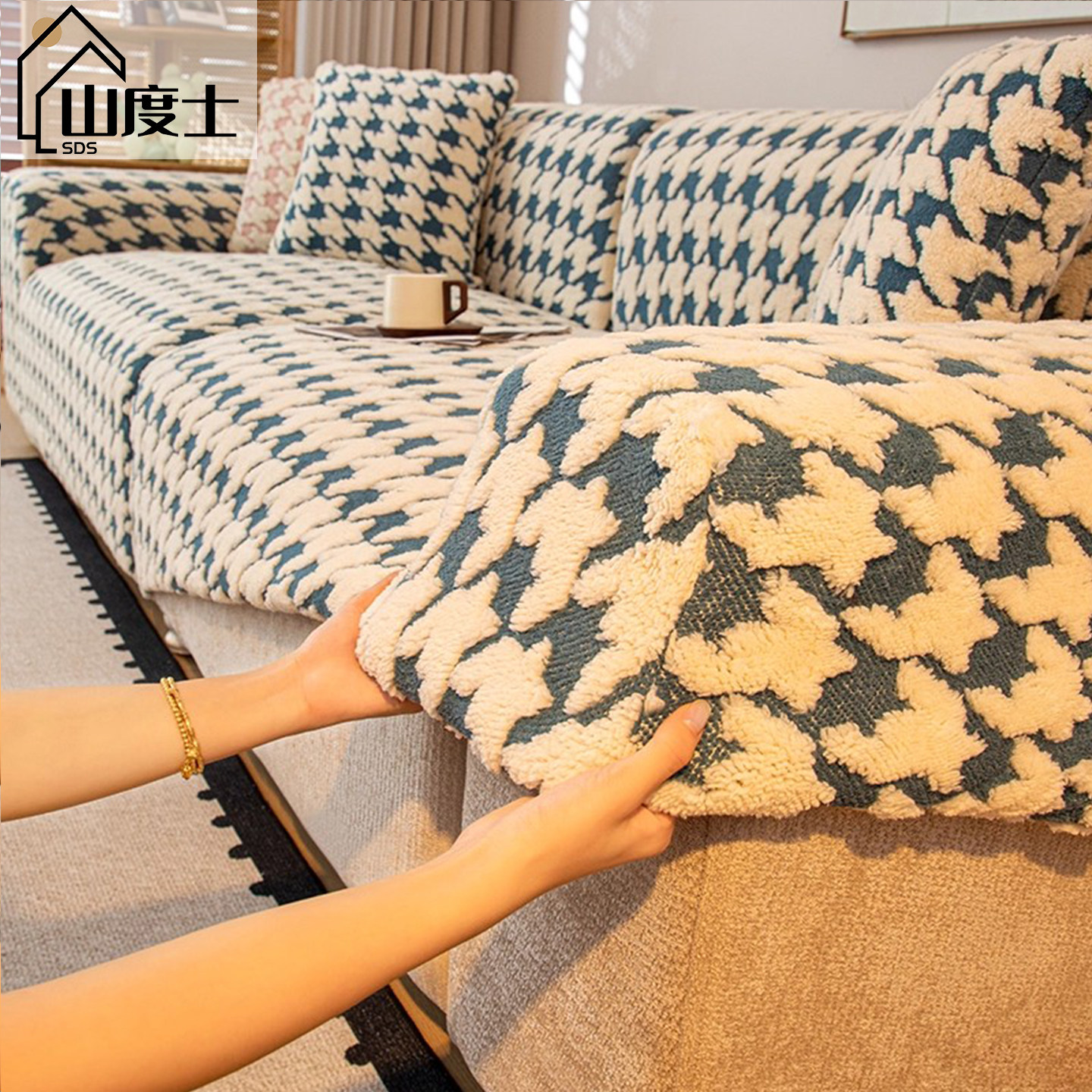 加厚毛绒沙发套罩全包万能套秋冬款一体式防滑防猫抓弹力沙发笠套,居家布艺,沙发套,淘宝优惠券,粉丝福利购,淘宝优惠卷