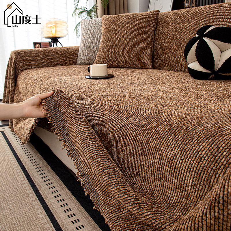 高级棉麻感沙发盖布巾全盖防猫抓一片式防滑沙发套罩毯四季用2026,居家布艺,沙发套,淘宝优惠券,粉丝福利购,淘宝优惠卷