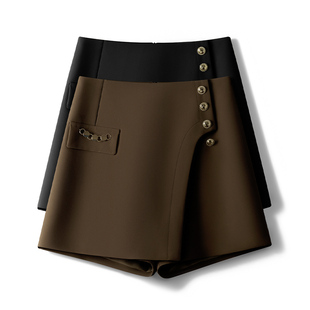 设计感高腰显瘦A字裙裤 不规则半身短裙春秋2026新款 欧货百搭短裤