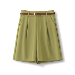 夏季 女款 2026新款 高腰宽松阔腿裤 子 多巴胺穿搭时尚 A字五分裤 短裤