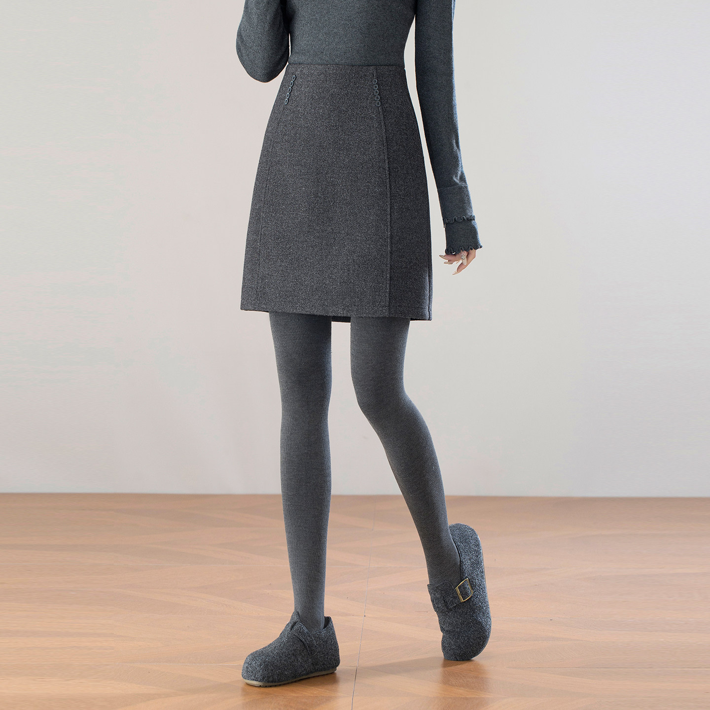闪亮亮毛呢半身裙女秋冬2025新款口袋高腰显瘦A字短裙灰色包臀裙,女装/女士精品,半身裙,淘宝优惠券,粉丝福利购,淘宝优惠卷