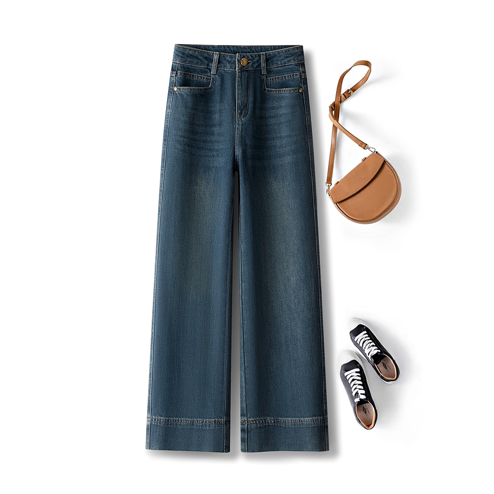 洗水牛仔面料，宽松显瘦版型