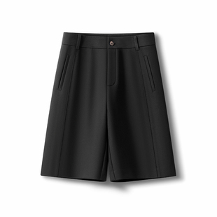 女2025秋季 裤 新款 休闲五分裤 质感宽松阔腿裤 高腰显瘦A字短裤 西装