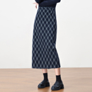 高级感减龄格子毛呢半身裙女秋冬2025新款 开叉a字直筒包臀中长裙