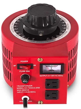 TDGC2-2KM 红色 美标调压器变压器2000VA 输入110V 输出0-130V