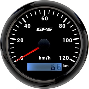 汽车改装船舶游艇GPS速度表7彩背光灯85mm0-120kmh时速表