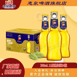 惠泉啤酒i鲜啤酒11度206ml 24瓶整箱家庭团聚小酌小瓶夏日畅饮