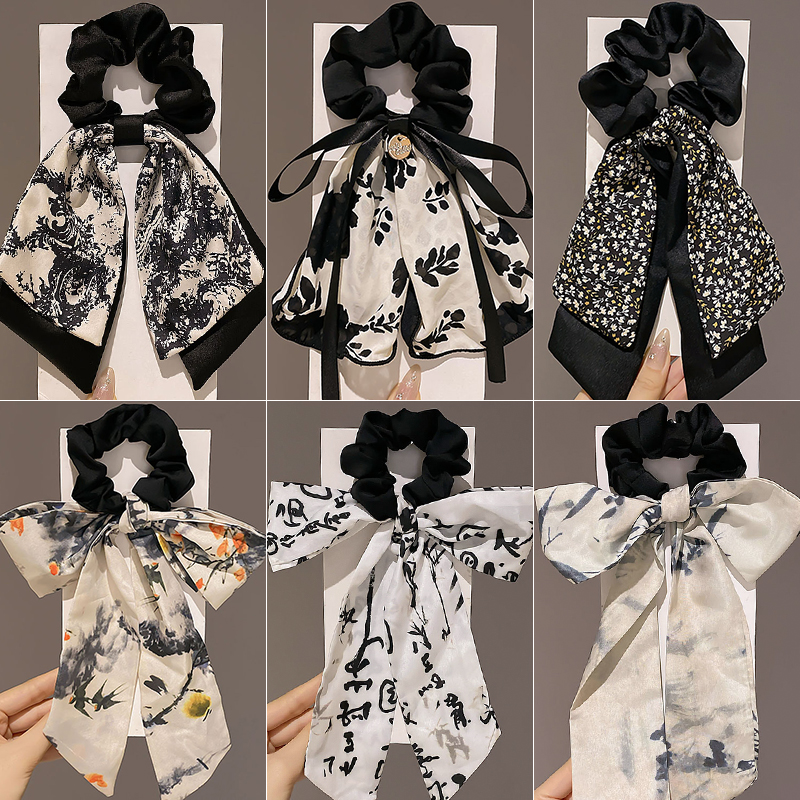 新中式飘带大肠发圈女2024新款